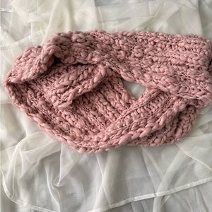 Free People Chunky Knit Scarf Dusty Rose Pink NWT